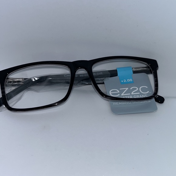 NWT Foster Grant EZ2C Men's Reading Glasses CLARK CHR Charcoal +2.00 - Picture 2 of 6